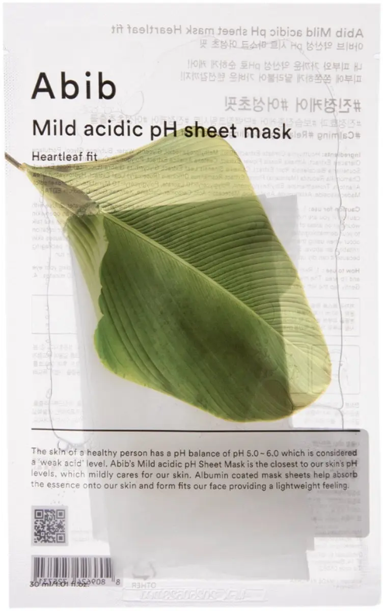 Abib Mild Acidic pH Sheet Mask Heartleaf Fit - afbeelding 4 van 5