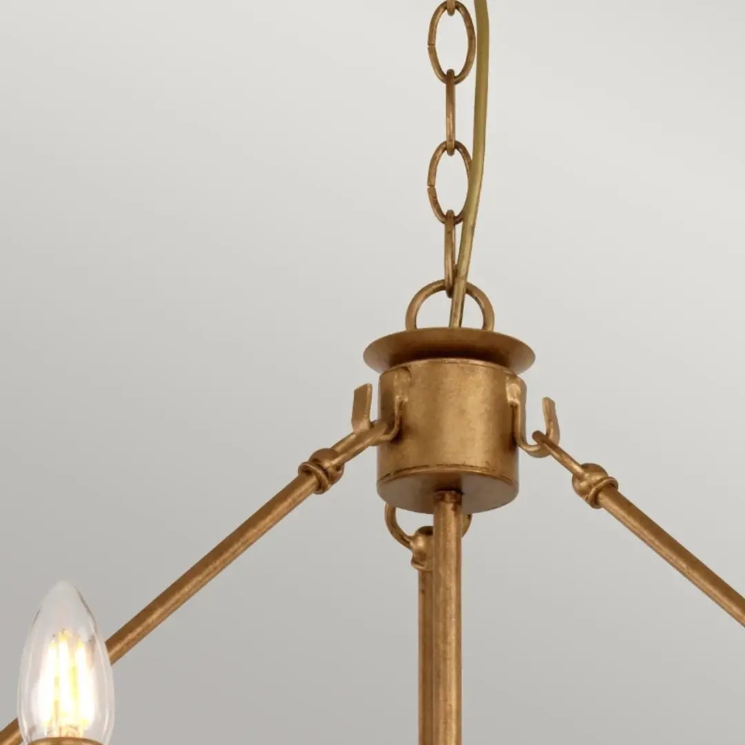 Elstead LED Kroonluchter 12x E14 60W - Dimbaar - Gold Patina - afbeelding 2 van 6