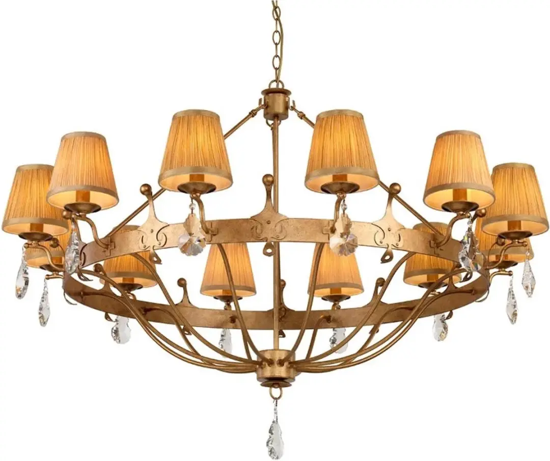 Elstead LED Kroonluchter 12x E14 60W - Dimbaar - Gold Patina - afbeelding 5 van 6