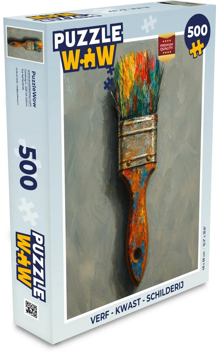 PuzzleWow Verf Kwast Schilderij Legpuzzel 500 Stuks