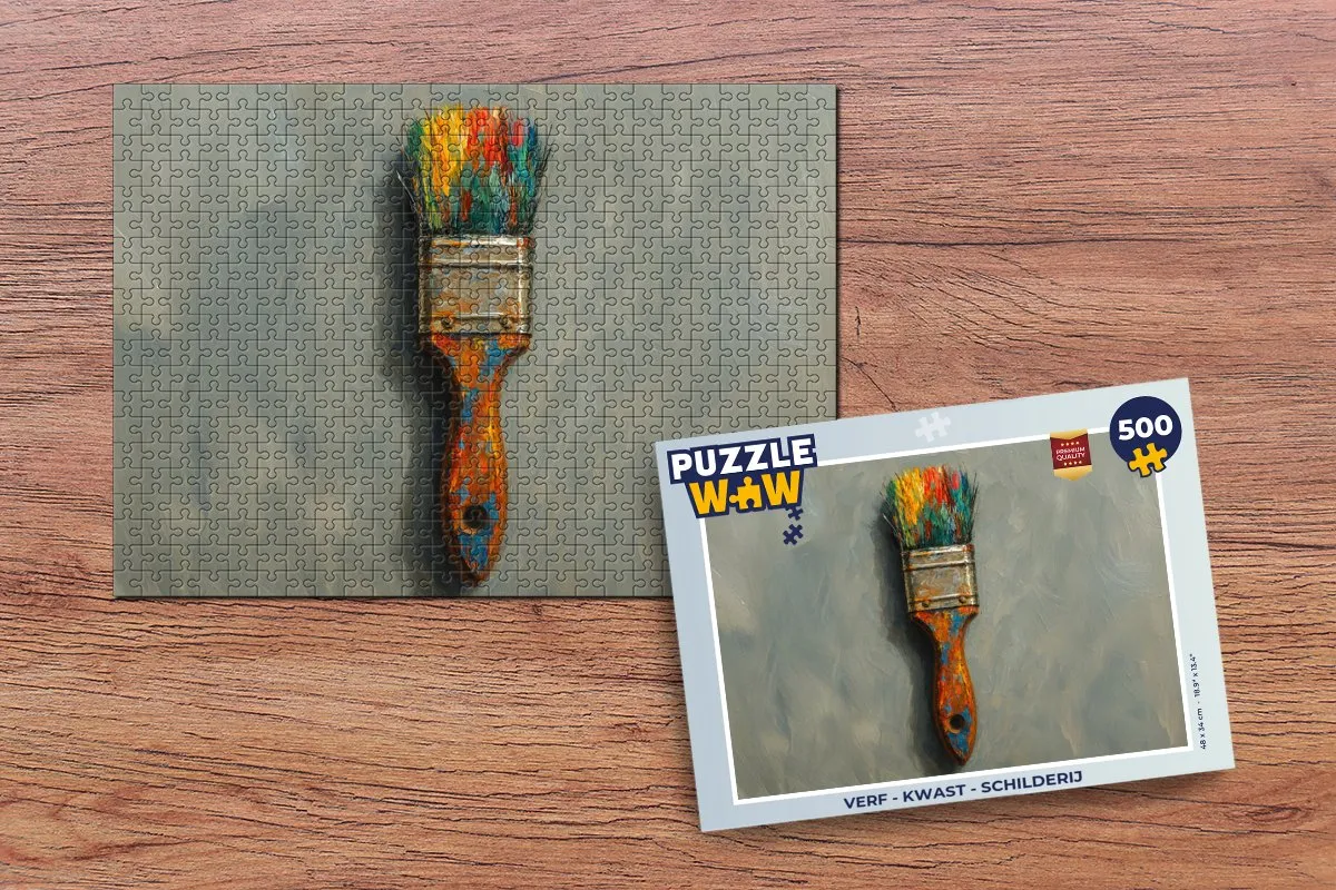 PuzzleWow Verf Kwast Schilderij Legpuzzel 500 Stuks - MPN 8721375320631