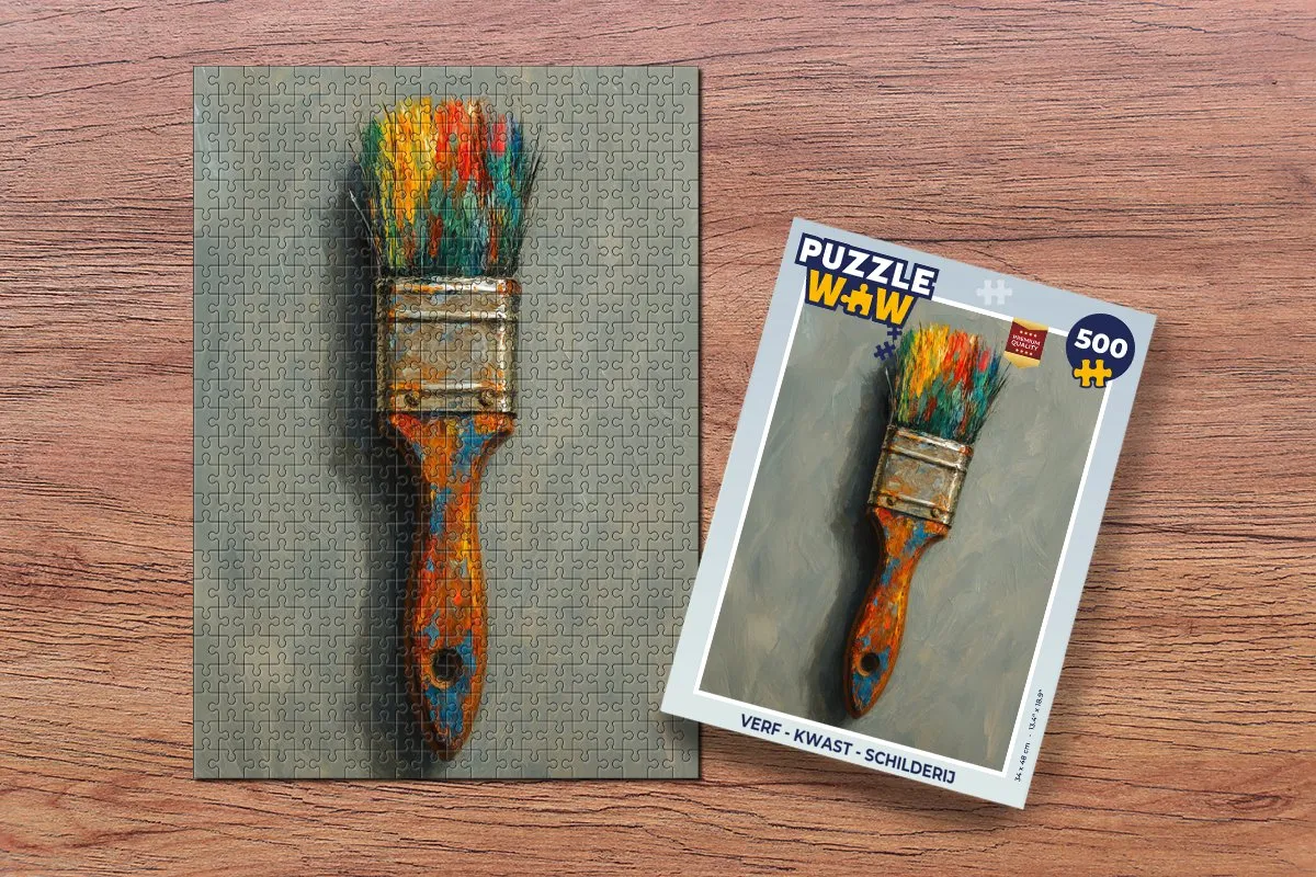 PuzzleWow Verf Kwast Schilderij Legpuzzel 500 Stuks - MPN 8721375320631