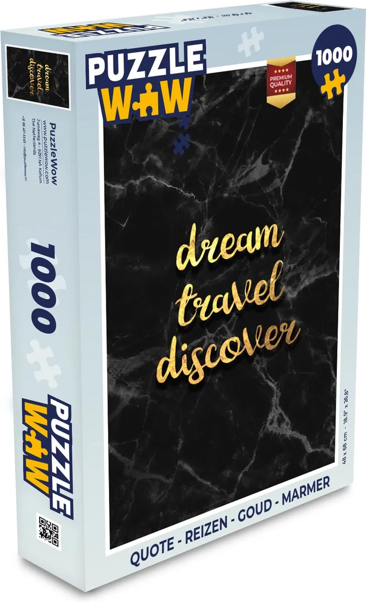 PuzzleWow Quote Reizen Legpuzzel 1000 Stuks