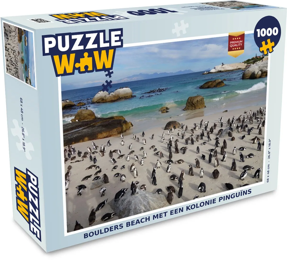 PuzzleWow Boulders Beach Pinguïns Legpuzzel 1000 Stuks