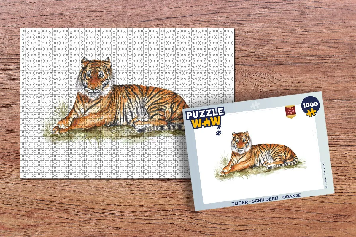 PuzzleWow Tijger Legpuzzel 1000 Stuks - Multicolor