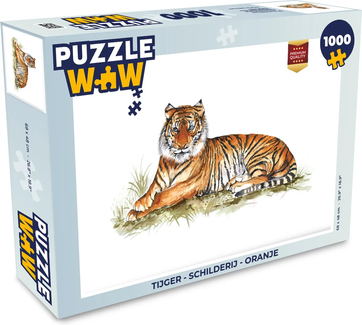 PuzzleWow Tijger Legpuzzel 1000 Stuks - Multicolor