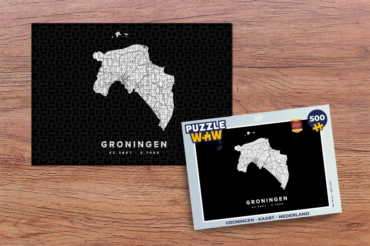 PuzzleWow Groningen Legpuzzel 500 Stuks - Multicolor