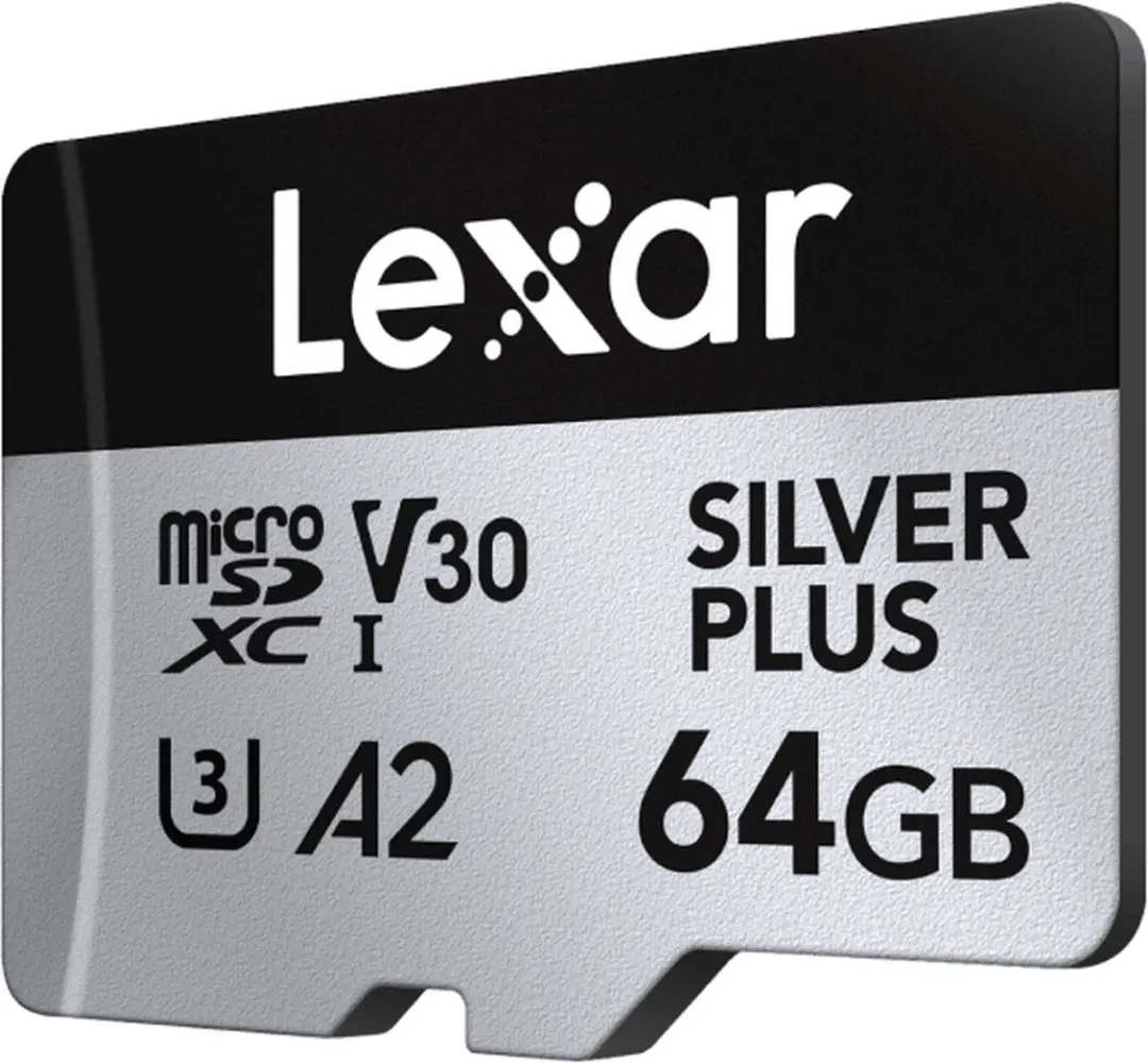 Lexar 64GB Micro SD Silver Plus LMSSIPL064G-BNANU - 2 Stuks