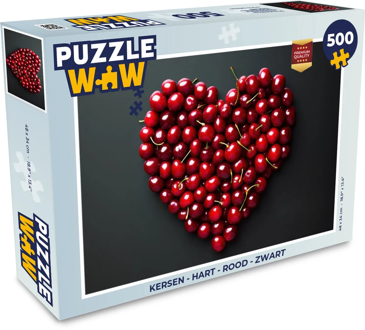 PuzzleWow Legpuzzel Kersen Hart 500 Stuks