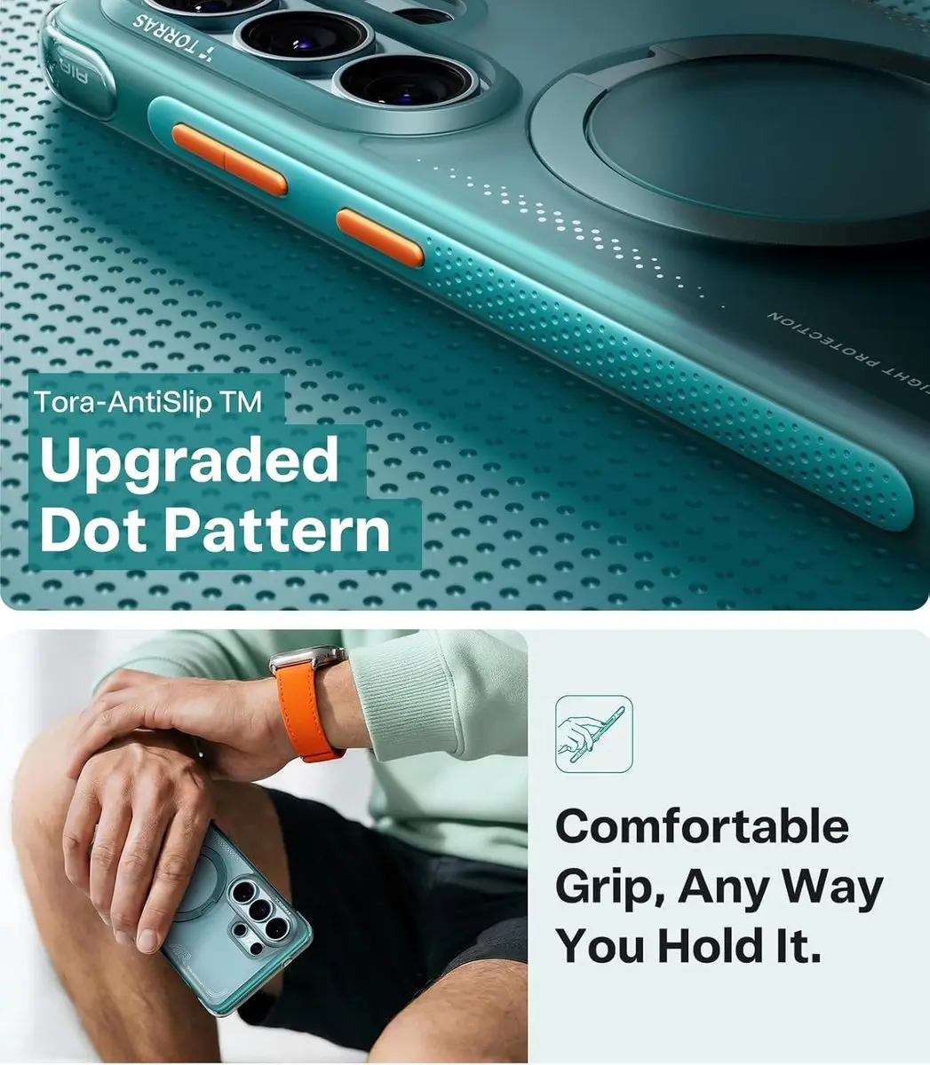 Torras Ostand Q3 Air Spin Hoesje - Groen - MagSafe
