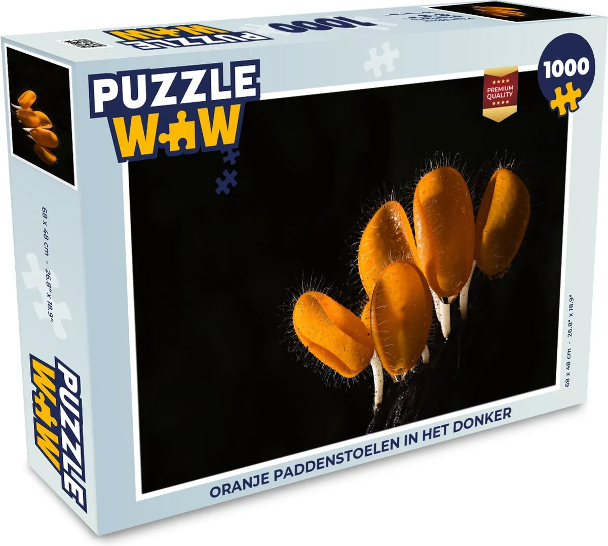 PuzzleWow Legpuzzel Oranje paddenstoelen in het donker 1000 Stuks