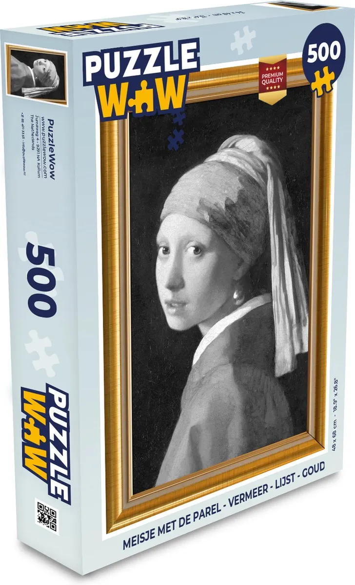 PuzzleWow Vermeer Legpuzzel 500 Stuks - Goud - Multicolor