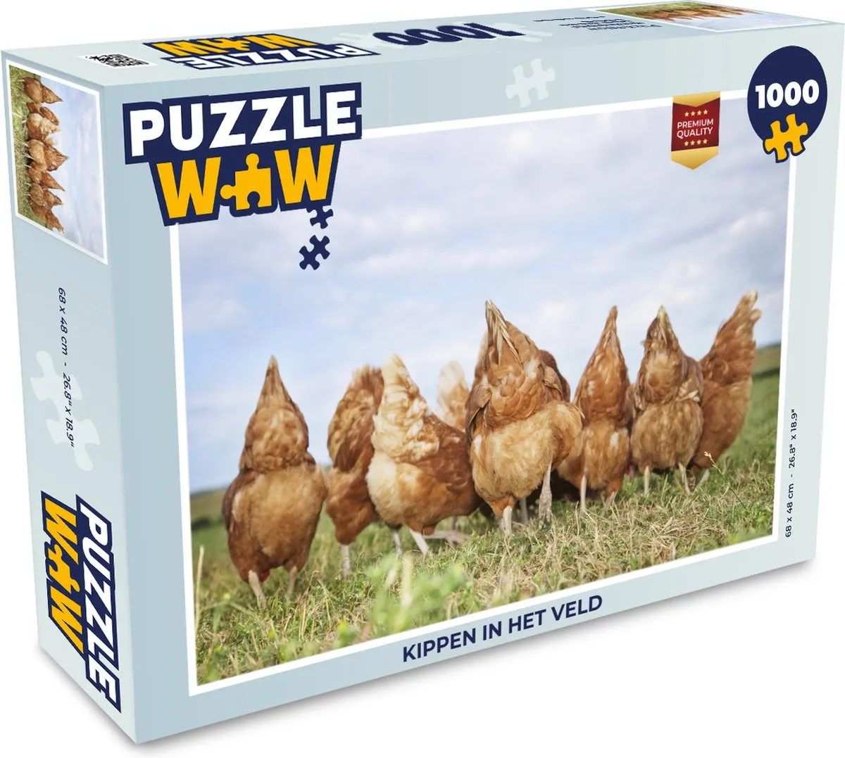 PuzzleWow Kippen in het veld Legpuzzel 1000 Stuks