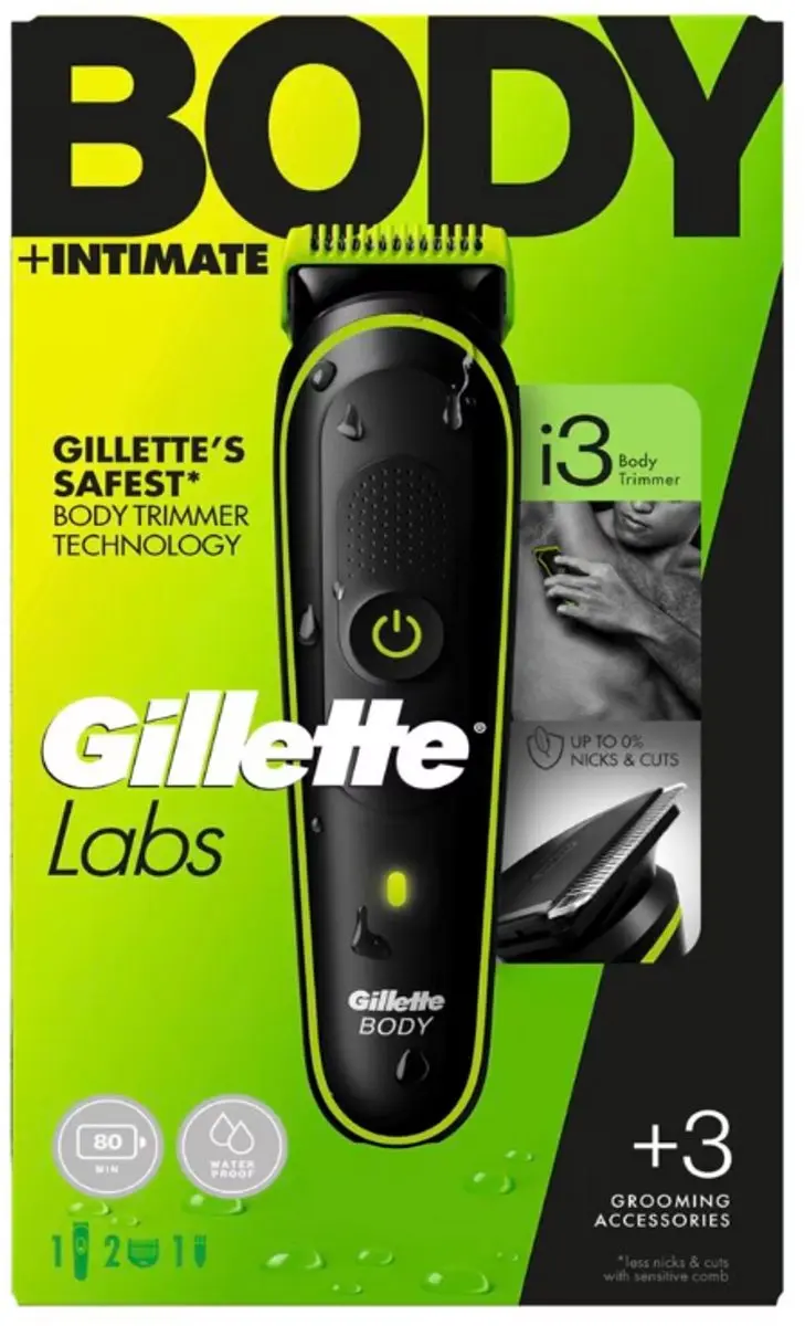 GilletteLabs i3 Body + Intimate Lichaamstrimmer - Zwart