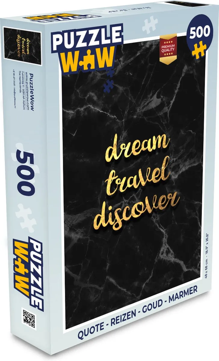 PuzzleWow Quote Reizen Legpuzzel 500 Stuks