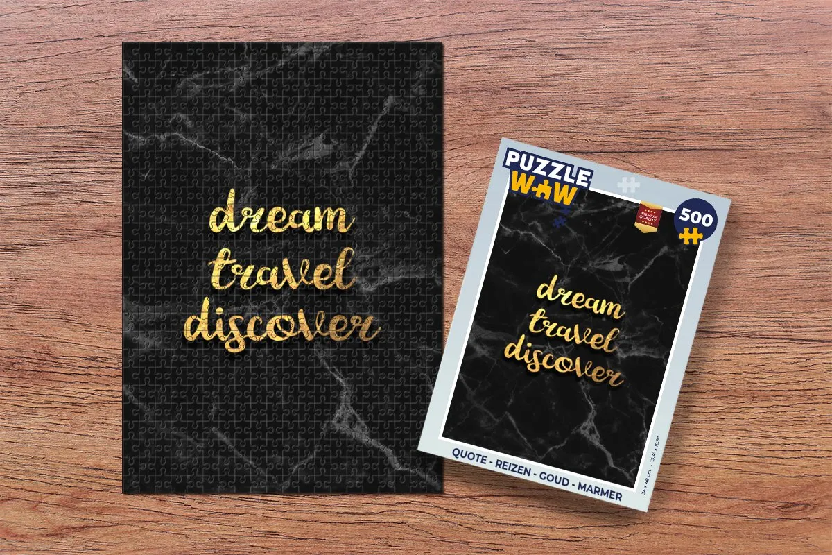 PuzzleWow Quote Reizen Legpuzzel 500 Stuks - Multicolor