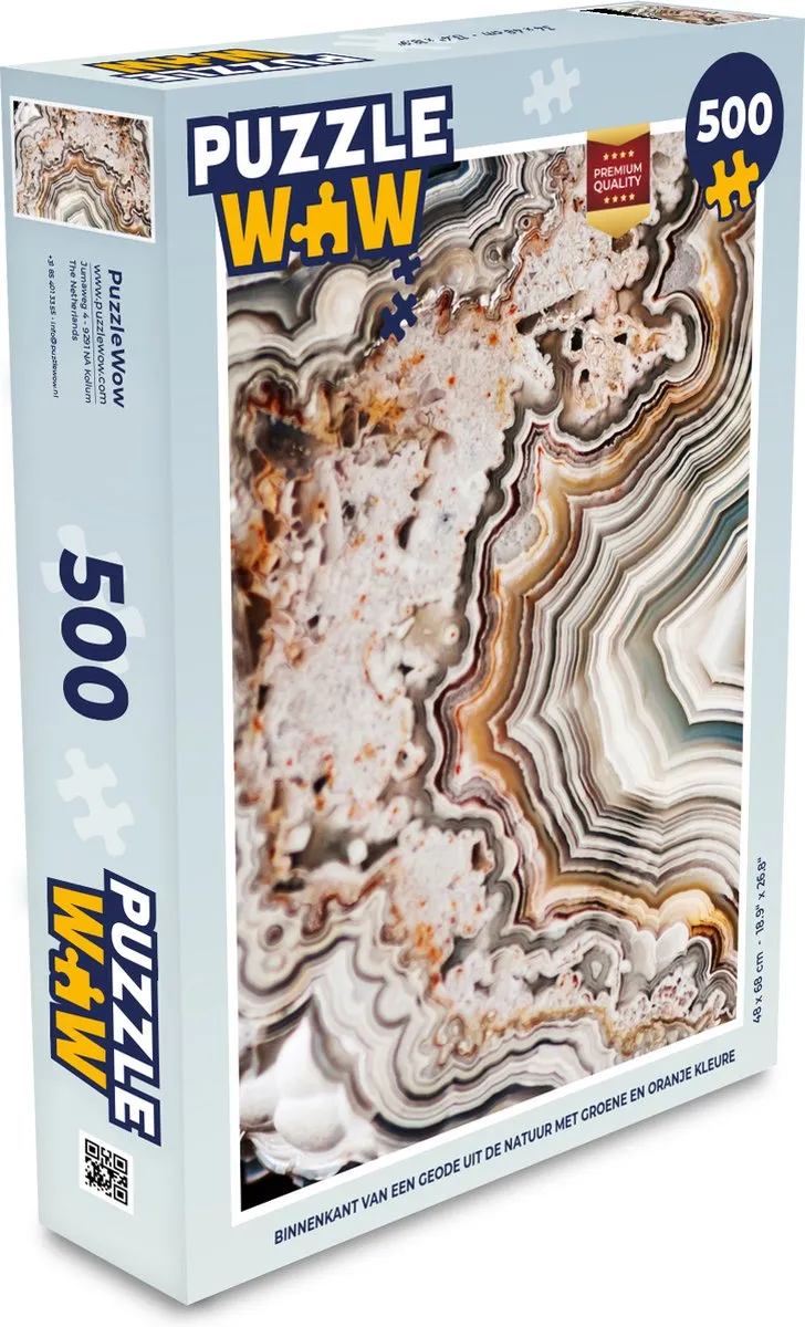PuzzleWow Edelsteen Marmerprint Legpuzzel 500 Stuks - Multicolor