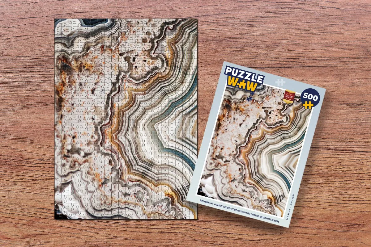 PuzzleWow Edelsteen Marmerprint Legpuzzel 500 Stuks - Multicolor