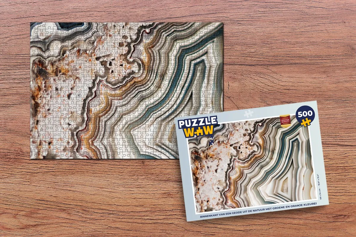 PuzzleWow Edelsteen Marmerprint Legpuzzel 500 Stuks - Multicolor