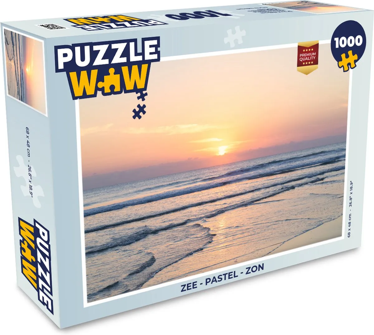 PuzzleWow Zee Pastel Zon Legpuzzel 1000 Stuks