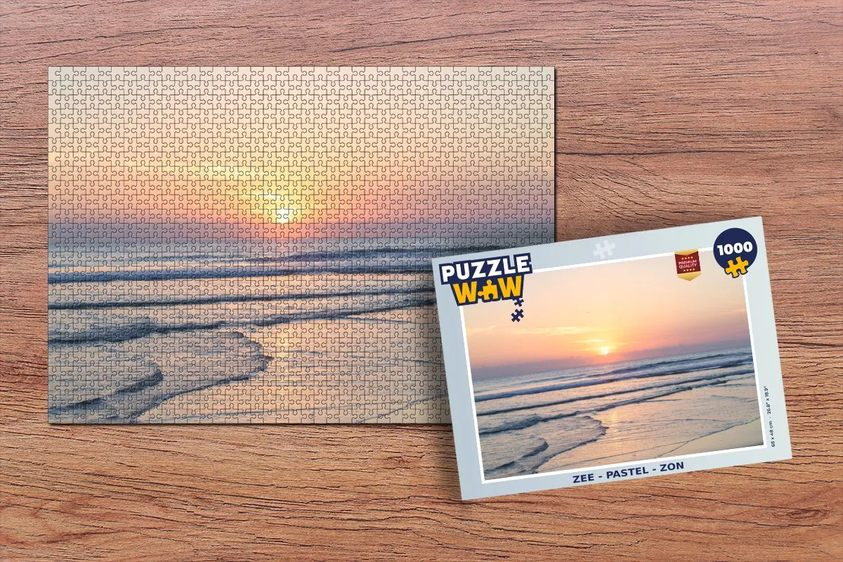 PuzzleWow Zee Pastel Zon Legpuzzel 1000 Stuks - Multicolor