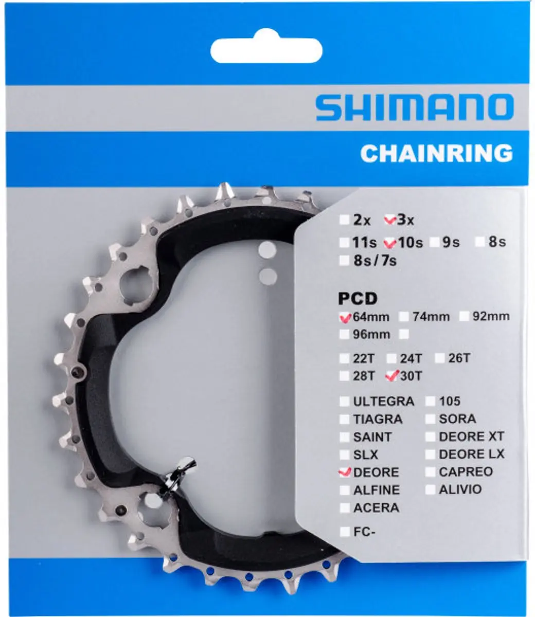 Shimano FC-M6000 Kettingblad 30T - 3x10 Versnellingen - Zwart