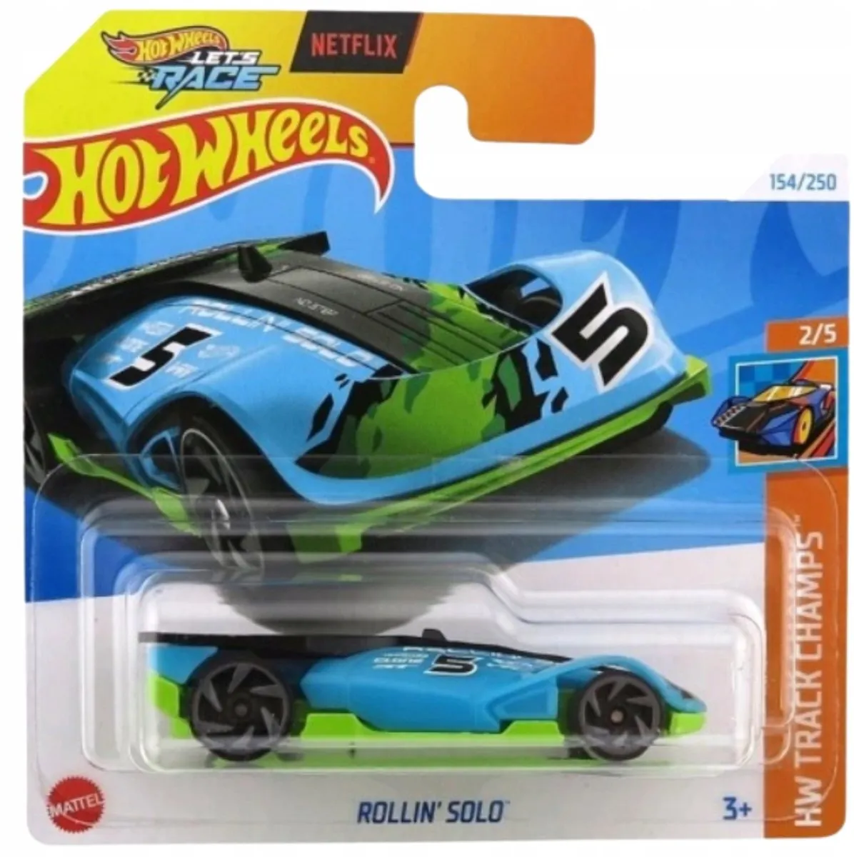 Hot Wheels Rollin' Solo Raceauto 1:64 Blauw