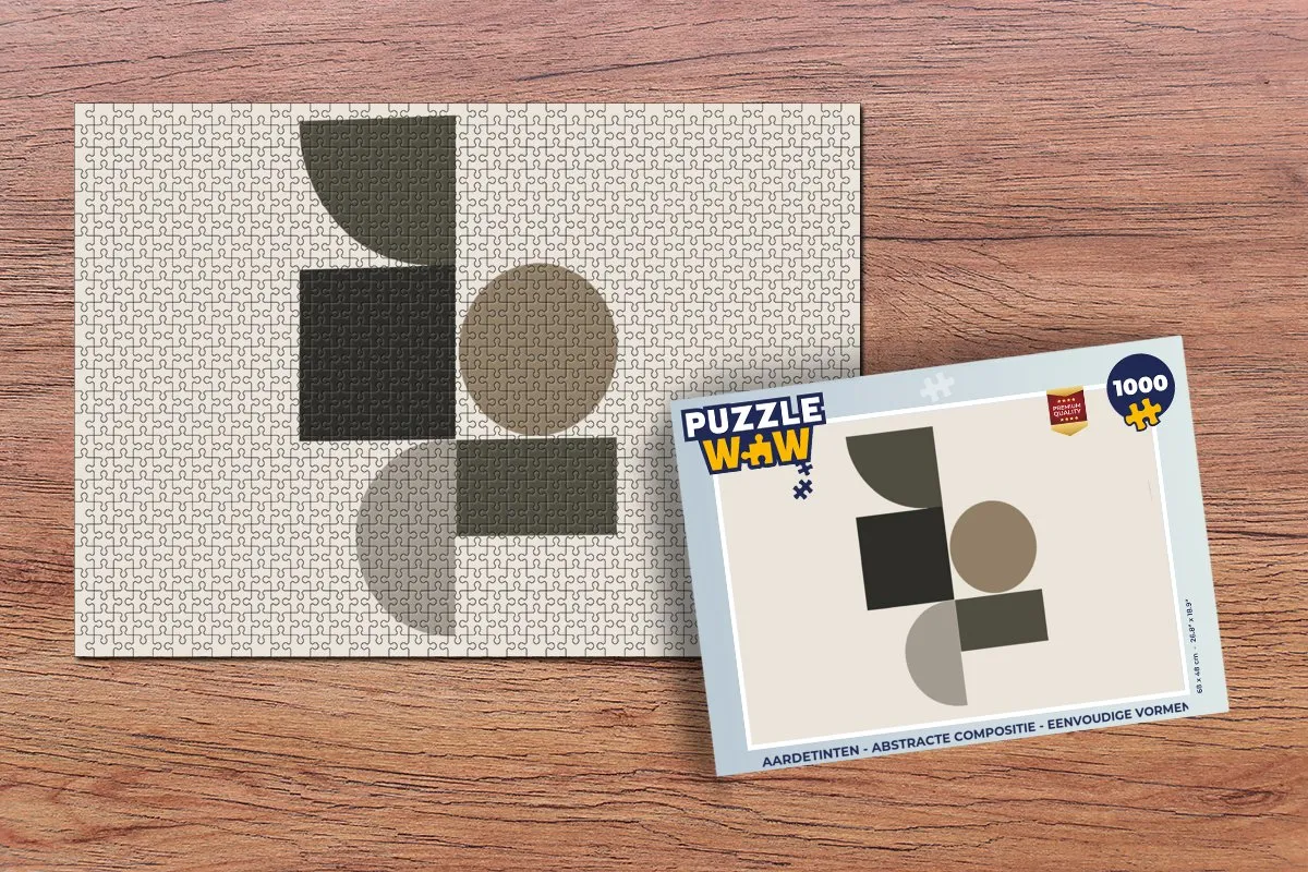 PuzzleWow Aardetinten Abstracte Compositie Legpuzzel 1000 Stuks