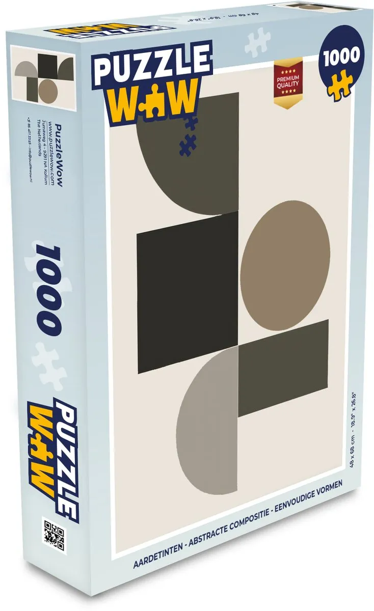 PuzzleWow Aardetinten Abstracte Compositie Legpuzzel 1000 Stuks