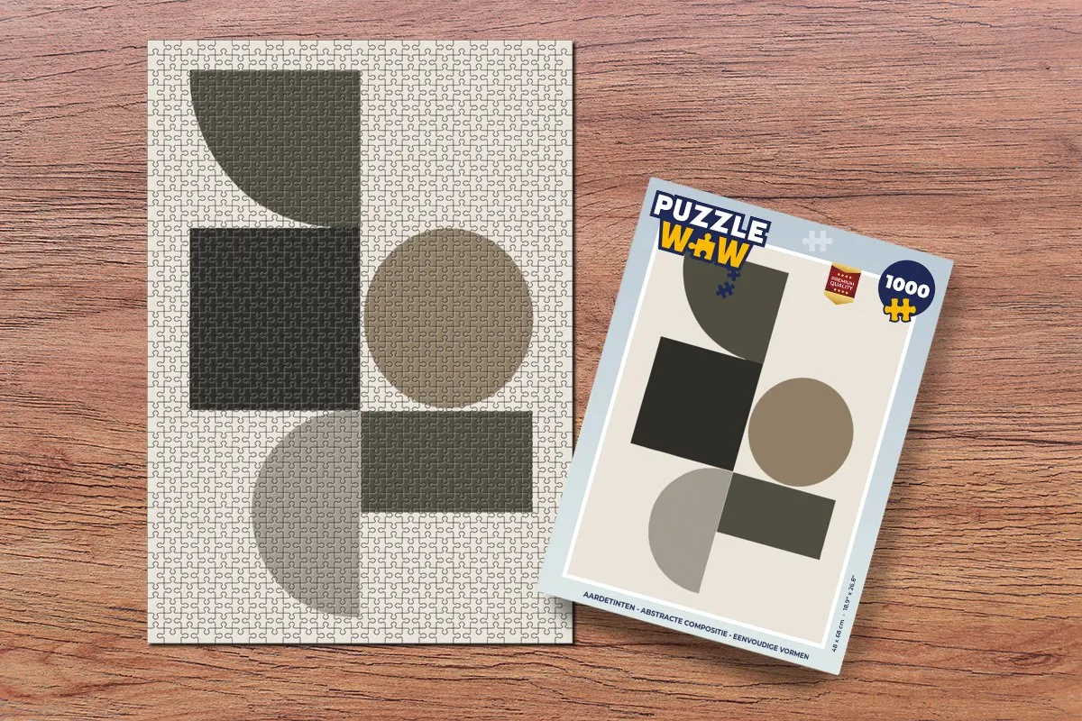 PuzzleWow Aardetinten Abstracte Compositie Legpuzzel 1000 Stuks