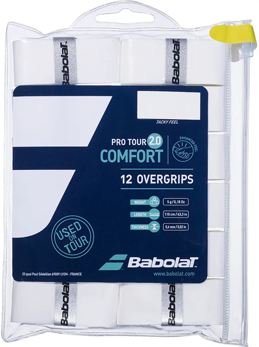 Babolat Pro Tour 2.0 Overgrips - 12 Stuks - Wit