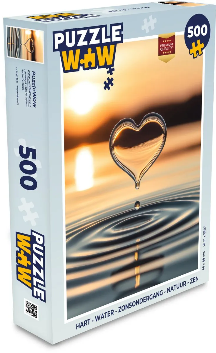 PuzzleWow Hart - Water Legpuzzel 500 Stuks