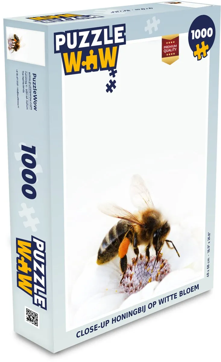 PuzzleWow Close-up Honingbij Legpuzzel 1000 Stuks