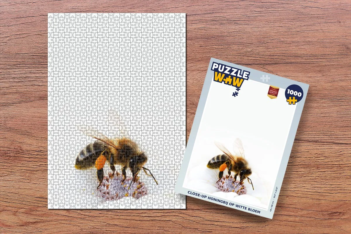 PuzzleWow Close-up Honingbij Legpuzzel 1000 Stuks - Multicolor