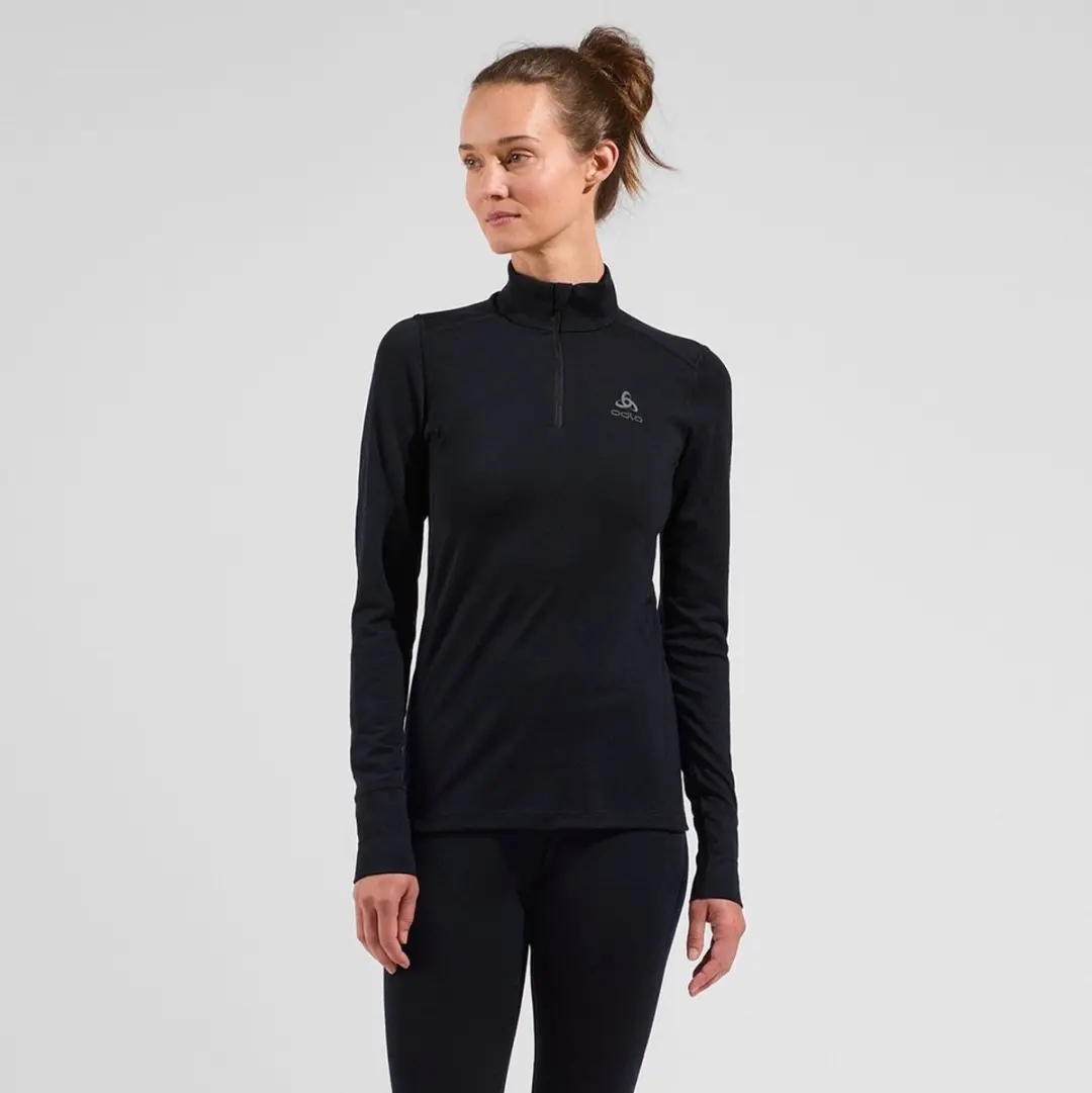 ODLO Natural Merino 200 Half Zip Thermoshirt - XL - Zwart