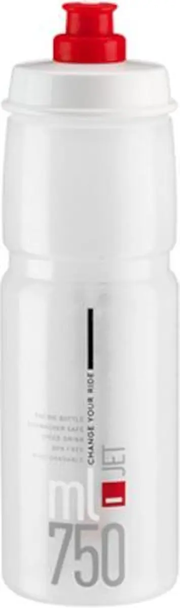 Elite Bidon Jet 750ml - Transparant/Rood - afbeelding 2 van 3