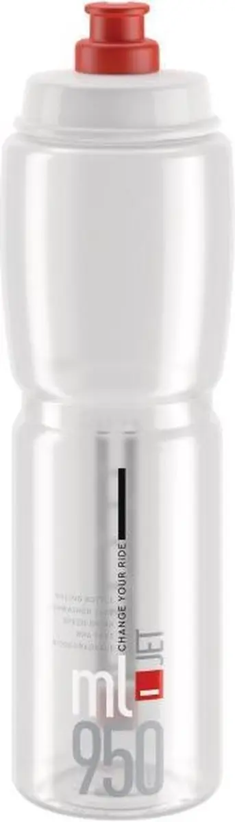 bidon Jet 950 ml polyethyleen transparant/rood