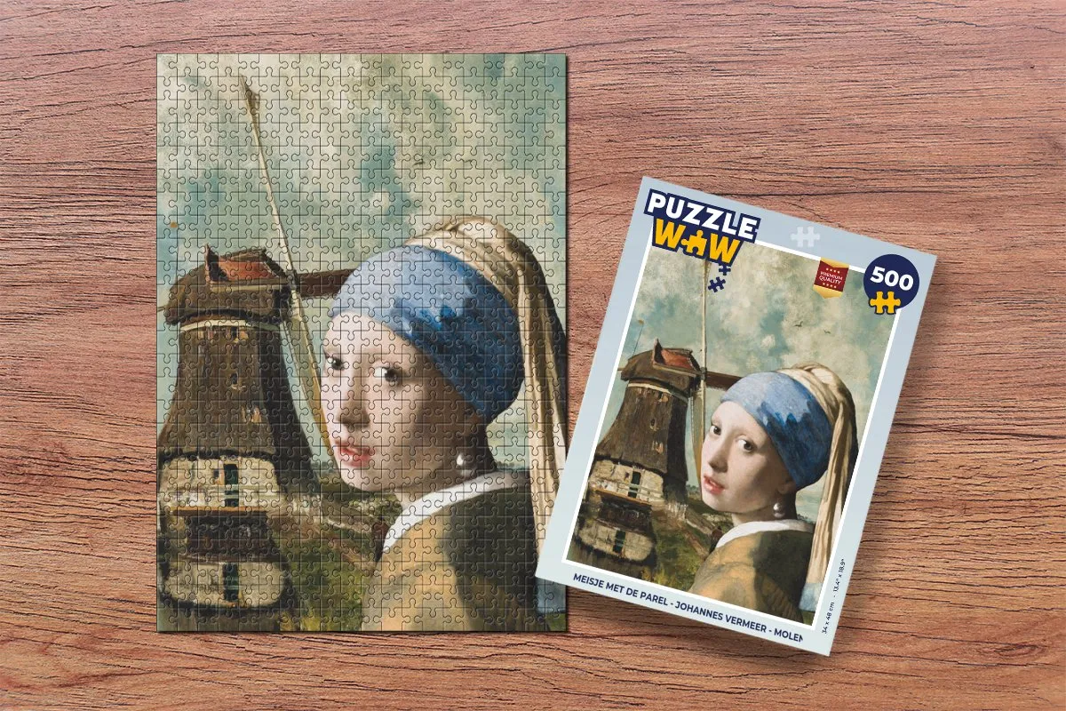 PuzzleWow Meisje met de parel Legpuzzel 500 Stuks - Multicolor