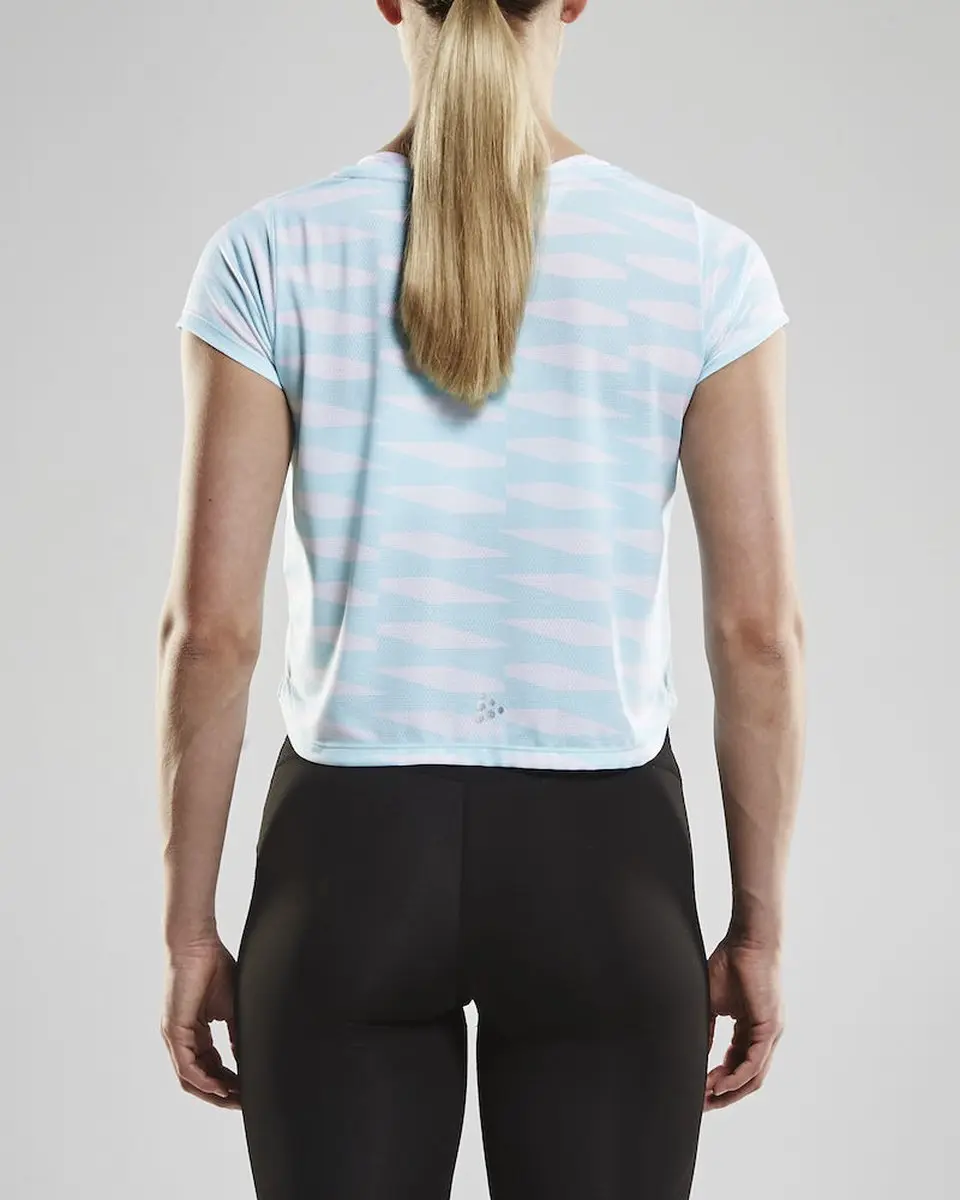 Craft Breakaway Short Tee Dames - L - Wit met Blauw