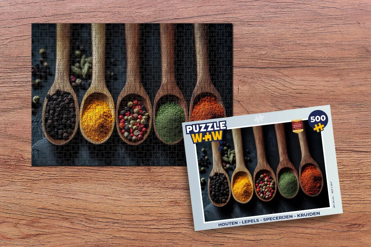 PuzzleWow Houten Lepels & Kruiden Legpuzzel 500 Stuks