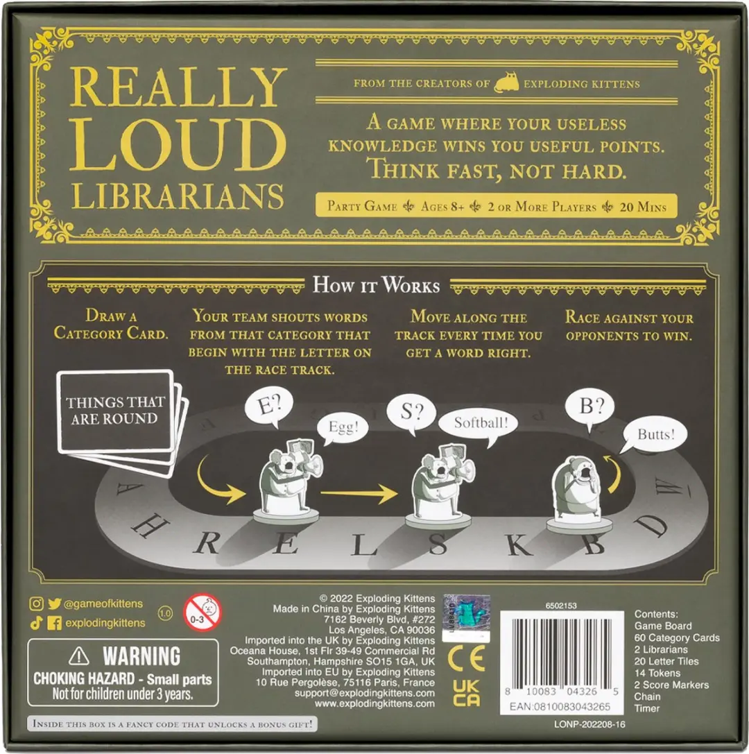 Exploding Kittens Really Loud Librarians Kaartspel EKG-LOUD-CORE-1 - 2-12 Spelers