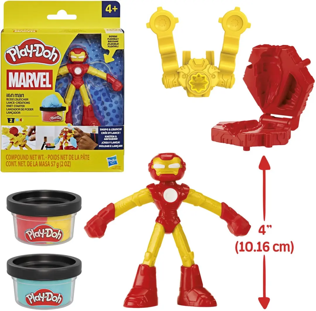 Play-Doh Marvel Iron Man Explosie-launcher - Speelset met actiefiguur - afbeelding 2 van 6