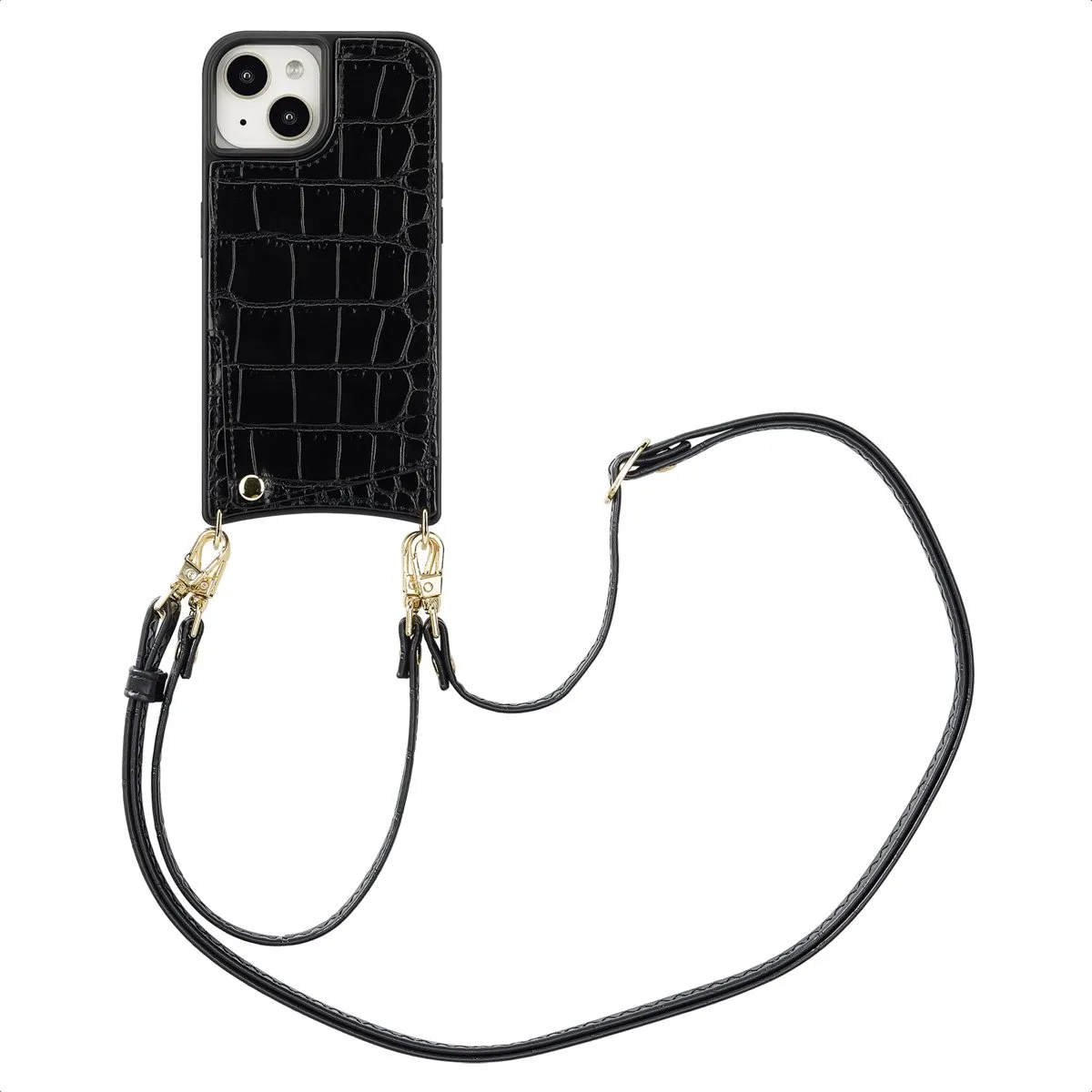 Selencia Hoesje iPhone 15 Croco Backcover