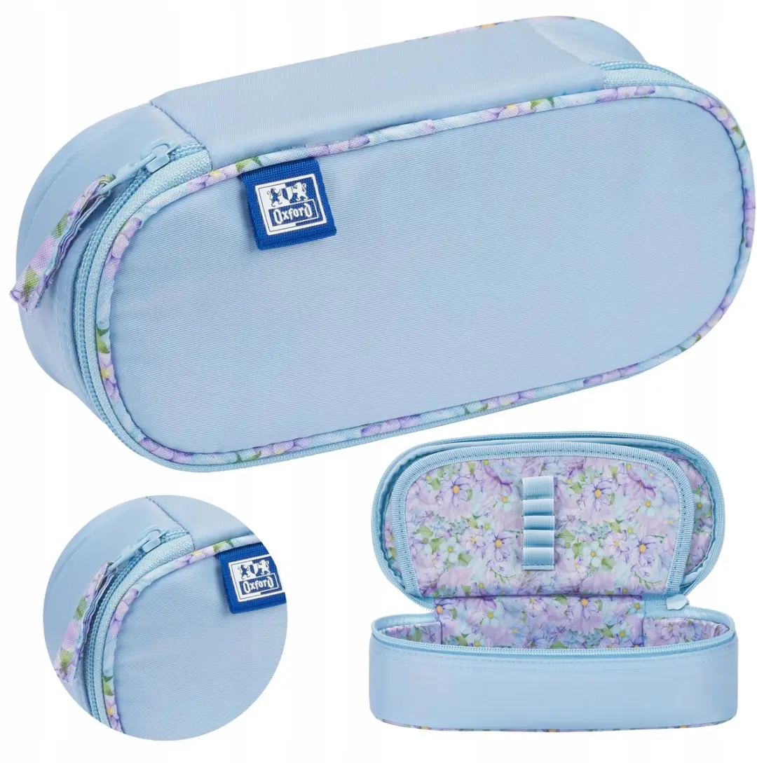 Etui Pennenset Oxford Flowers Błękitne
