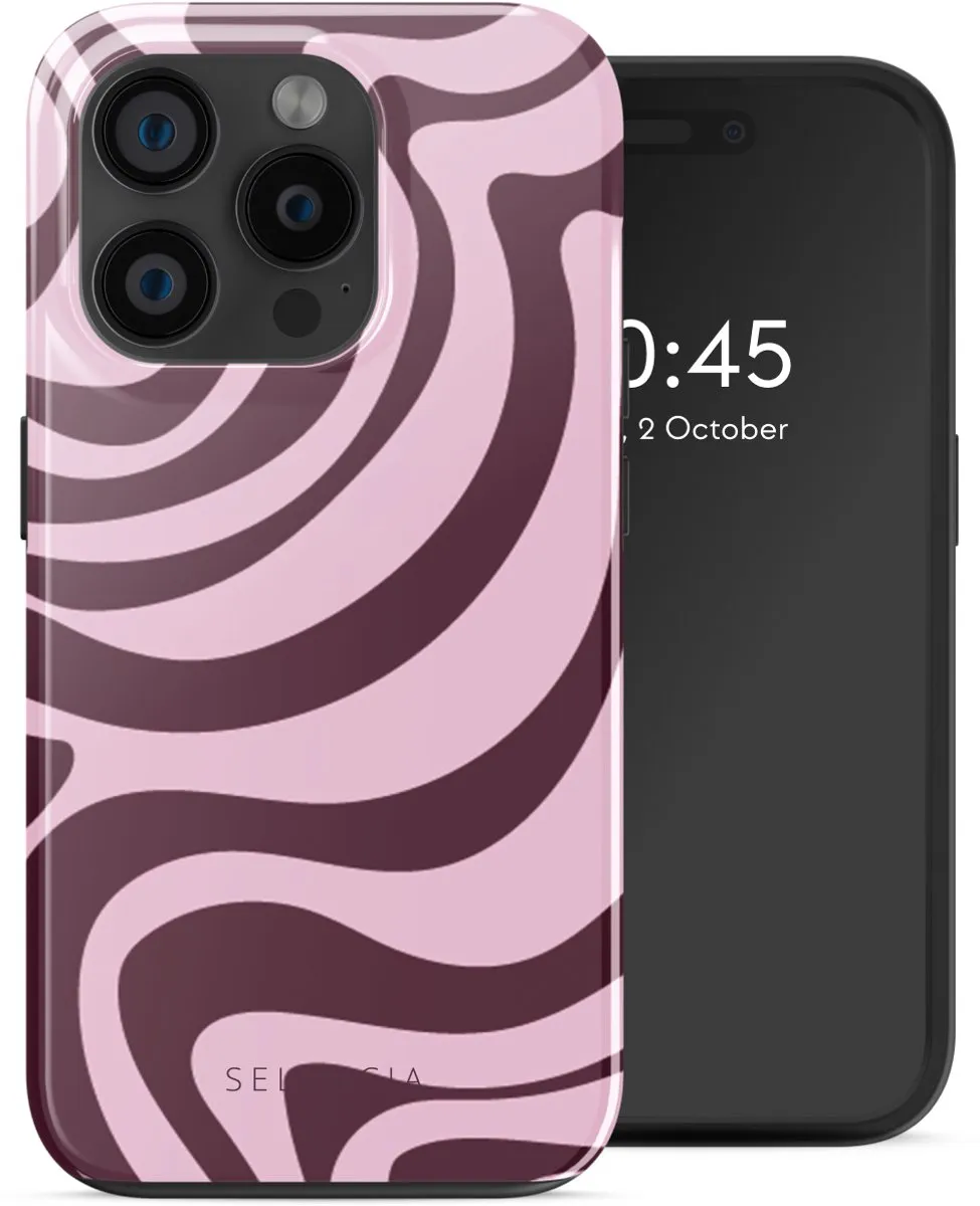 Selencia Hoesje iPhone 15 Pro Wavy Swirl Pink Plum