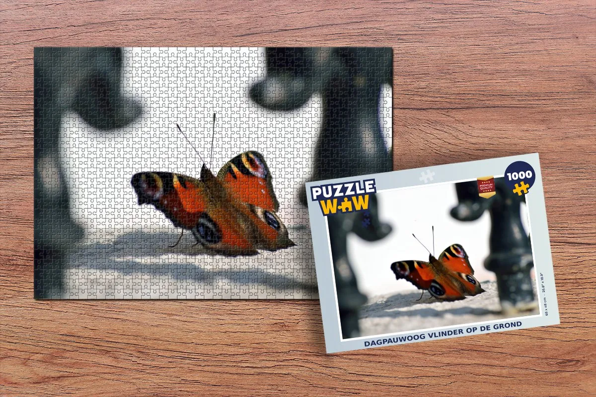 PuzzleWow Dagpauwoog Vlinder Legpuzzel 1000 Stuks - Multicolor