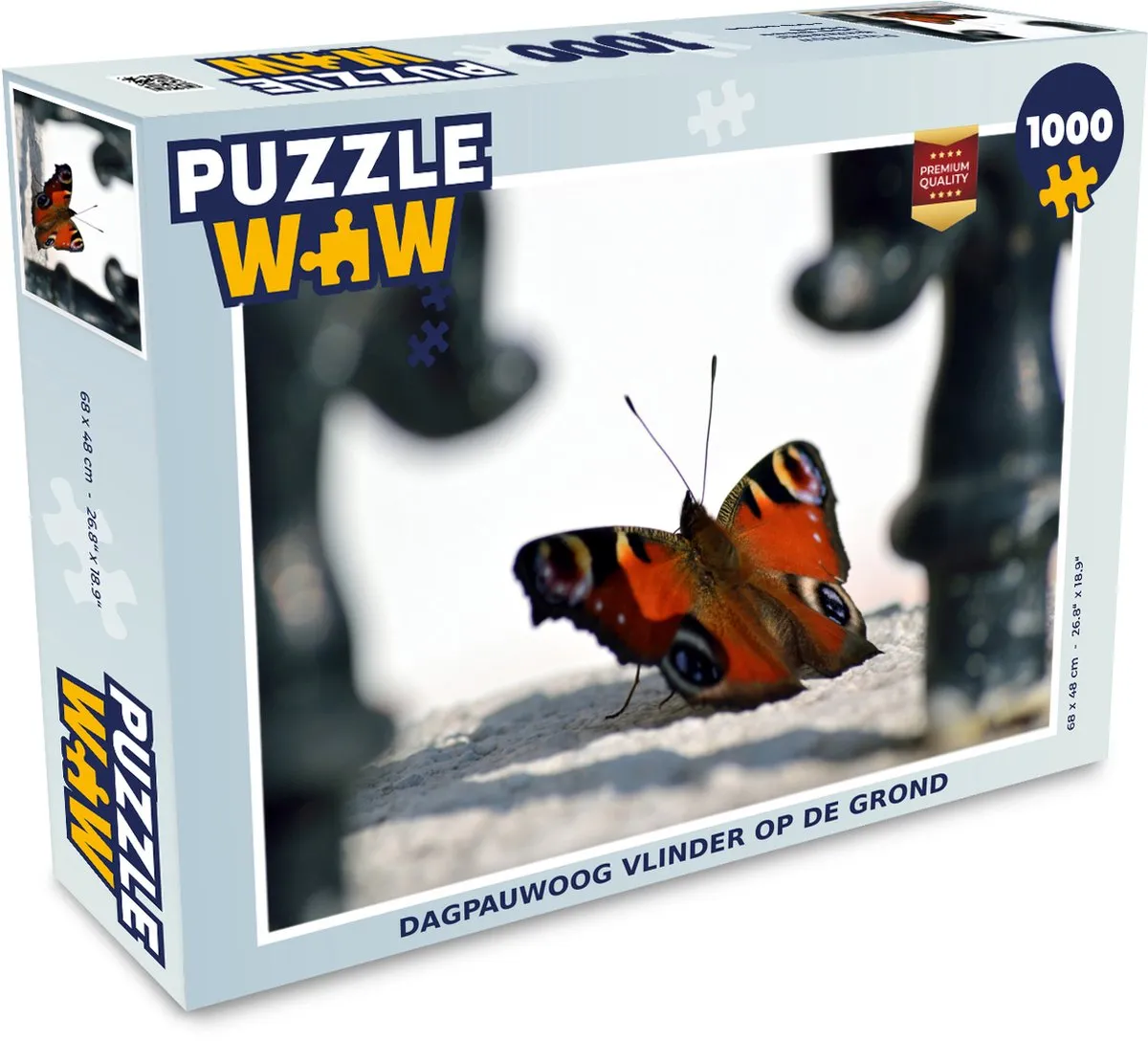 PuzzleWow Dagpauwoog Vlinder Legpuzzel 1000 Stuks - Multicolor