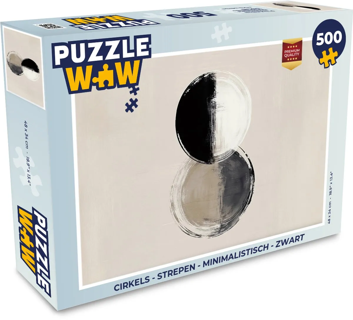 PuzzleWow Cirkels Strepen Minimalistisch Puzzel 500 Stuks