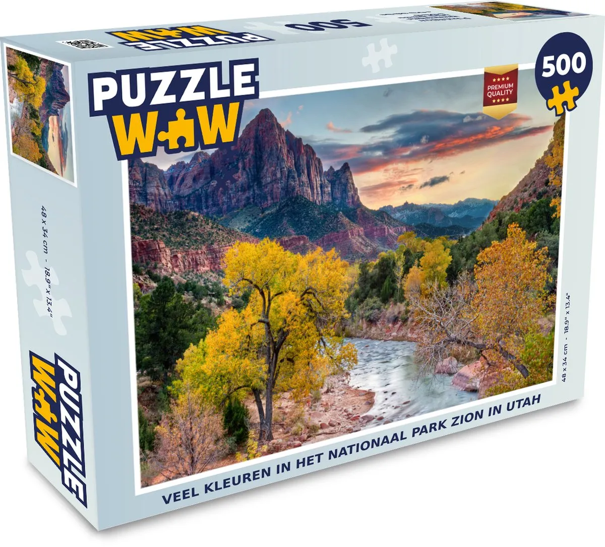 PuzzleWow Legpuzzel Zion Nationaal Park Utah 500 Stuks