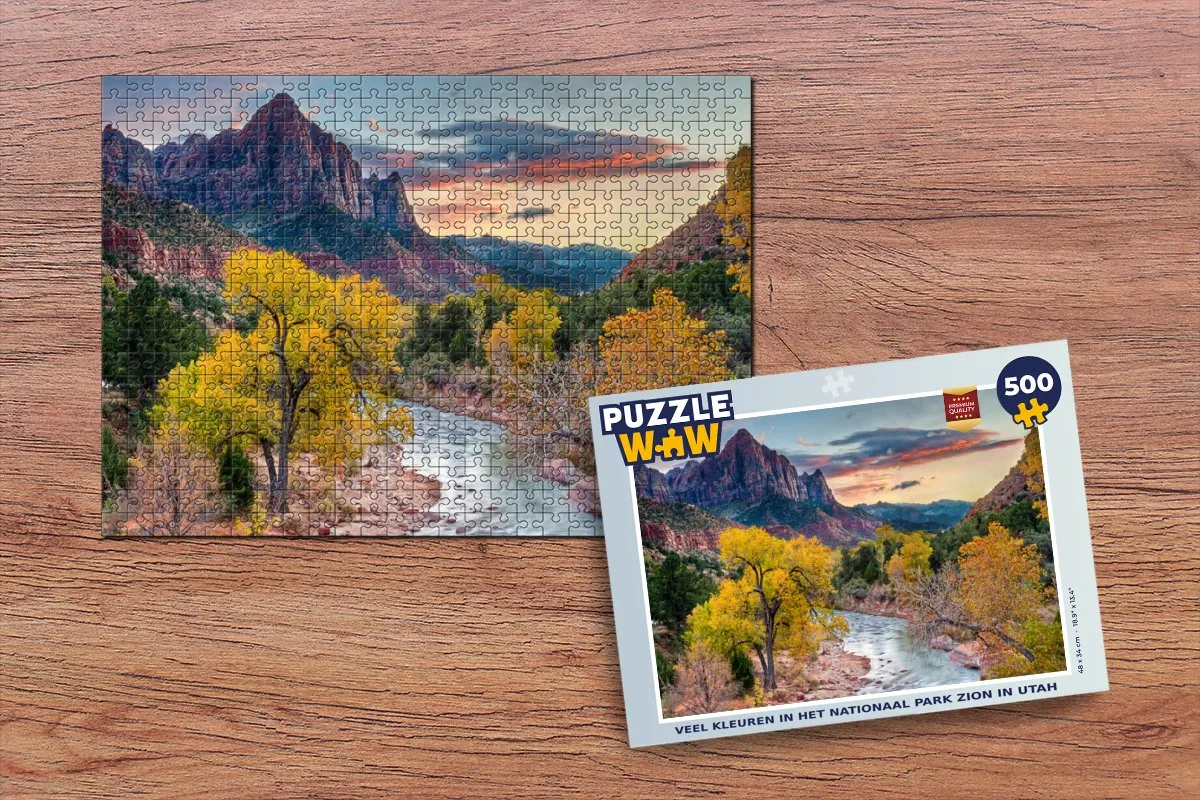 PuzzleWow Legpuzzel Zion Nationaal Park Utah 500 Stuks - Multicolor